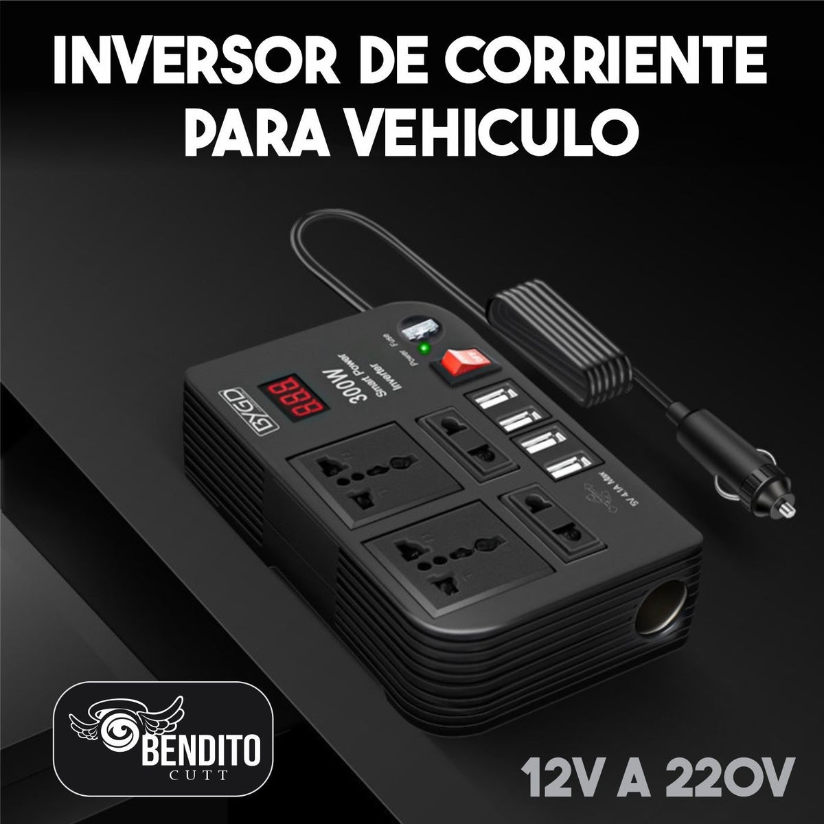 Inversor de corriente para auto de 12V a 220V ™ – BenditoCutt